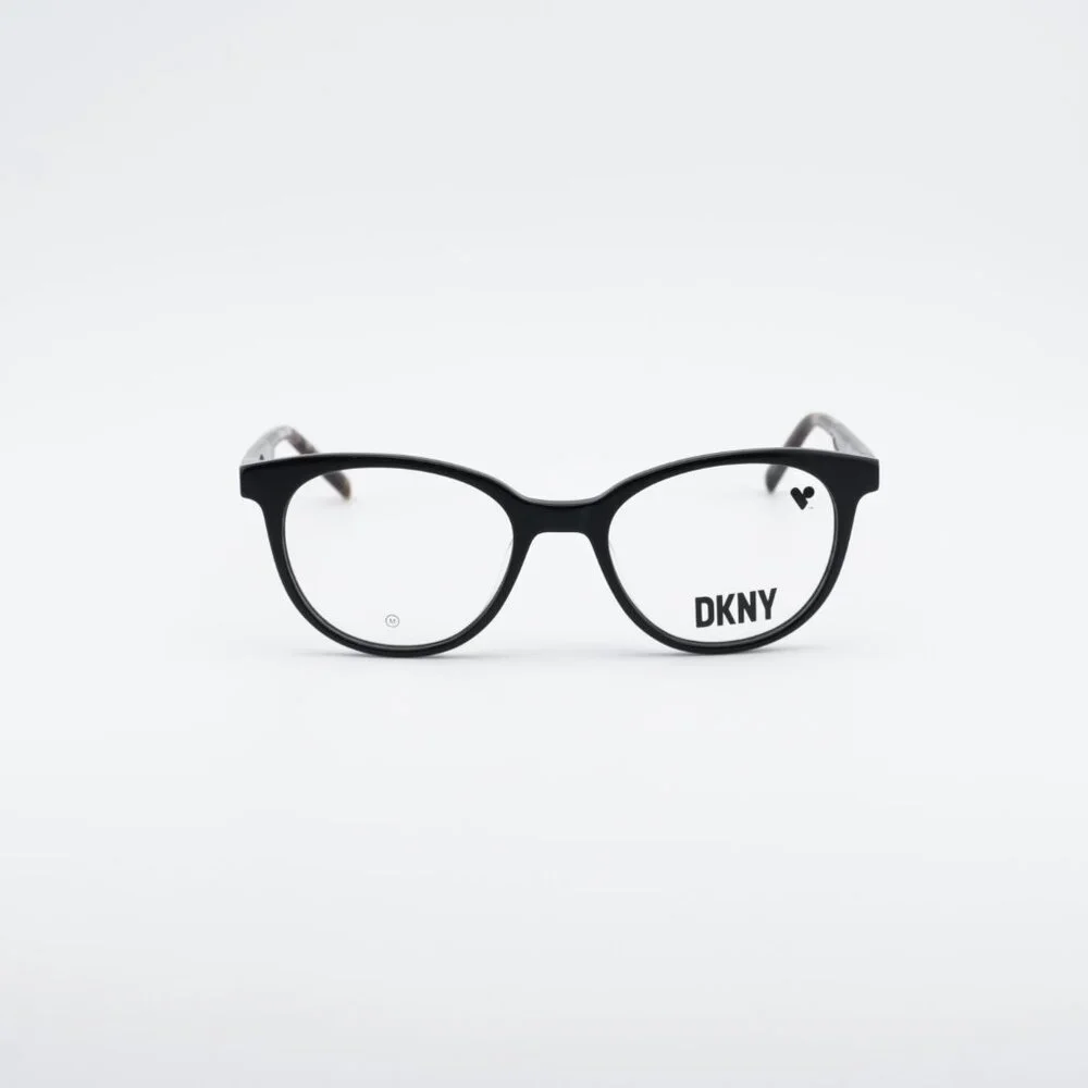 DKNY DK5050 001 Eyeglasses - Black/Havana 50mm Round Frame